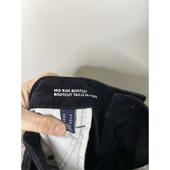 Lands End Womens Mid Rise Bootcut Corduroy Black Pant Size 14 - Picture 10 of 10